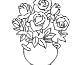 Disegno Vaso di fiori pitturato su ale