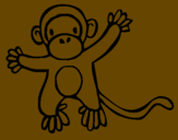 Disegno Scimmietta pitturato su bat mem 