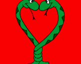 Disegno Serpenti innamorati  pitturato su GIULIA