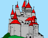 Disegno Castello medievale  pitturato su andrea 