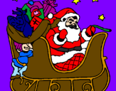 Disegno Babbo Natale alla guida della sua slitta pitturato su elena  rizzuto
