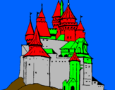 Disegno Castello medievale  pitturato su zoro