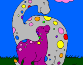 Disegno Dinosauri pitturato su eleonora