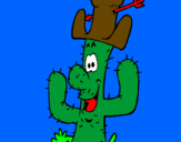 Disegno Cactus con il cappello  pitturato su kiki