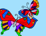 Disegno Farfalle pitturato su simo 95