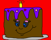 Disegno Torta di compleanno II pitturato su miriana  e   brunella