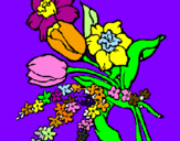 Disegno Mazzo di fiori pitturato su Sofia D.