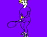 Disegno Ragazza che gioca a tennis  pitturato su clelia