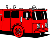 Disegno Camion dei pompieri pitturato su ELIA B.