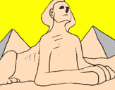 Disegno Sfinge pitturato su mirko