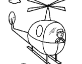 Disegno Elicottero  pitturato su Camomilla