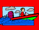 Disegno Acquatico barca pitturato su EDUARD