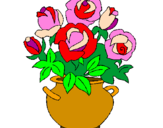 Disegno Vaso di fiori pitturato su bianca