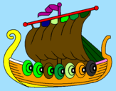 Disegno Barca vikinga  pitturato su Davide