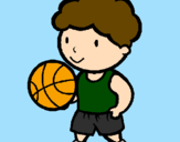 Disegno Giocatore di pallacanestro  pitturato su MARTA T.