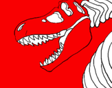 Disegno Scheletro di Tyrannosaurus rex pitturato su ludo