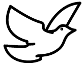 Disegno Colomba della pace  pitturato su Alba