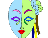 Disegno Maschera italiana  pitturato su Chiara