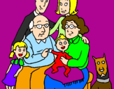 Disegno Famiglia pitturato su Rossella1
