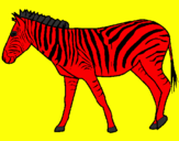 Disegno Zebra  pitturato su Camilla