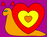 Disegno Lumachina cuore  pitturato su mini_diva