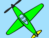 Disegno Aeroplano III pitturato su giacomo