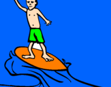 Disegno Surf pitturato su giovanna