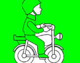 Disegno Motocicletta pitturato su paolo