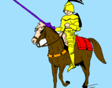 Disegno Cavallerizzo a cavallo  pitturato su MICHELE