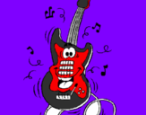Disegno Chitarra elettrica  pitturato su chitarra