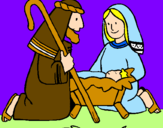 Disegno Adorano Gesù Bambino  pitturato su Giorgia Camilla