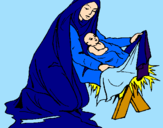 Disegno Nascita di Gesù Bambino pitturato su Giorgia Camilla