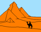 Disegno Paesaggio con le piramidi  pitturato su GIULIA  CRISAFULLI   B.