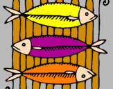 Disegno Pesce pitturato su aylin
