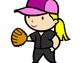 Disegno Giocatrice di baseball  pitturato su federica
