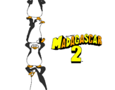 Disegno Madagascar 2 Pinguino pitturato su sasy