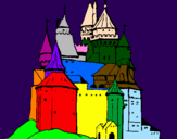 Disegno Castello medievale  pitturato su ANGEICA