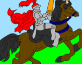 Disegno Cavaliere a cavallo pitturato su chiara