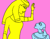 Disegno Madre e figlio egiziani pitturato su nicole