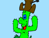 Disegno Cactus con il cappello  pitturato su GIACOMONE
