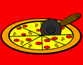Disegno Pizza pitturato su giuseppe