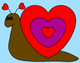 Disegno Lumachina cuore  pitturato su matilde ferri classe 1b