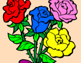 Disegno Mazzo di rose  pitturato su hilary