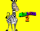 Disegno Madagascar 2 Marty pitturato su AARON