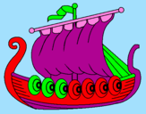 Disegno Barca vikinga  pitturato su SERGIO