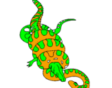 Disegno Anaconda e caimano  pitturato su simone