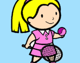 Disegno Ragazza che gioca a tennis  pitturato su marty the best