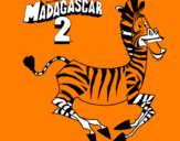 Disegno Madagascar 2 Marty pitturato su gabriele