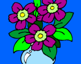 Disegno Vaso di fiori  pitturato su gd