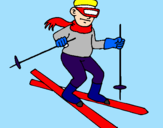 Disegno Sciatore II pitturato su sciatore